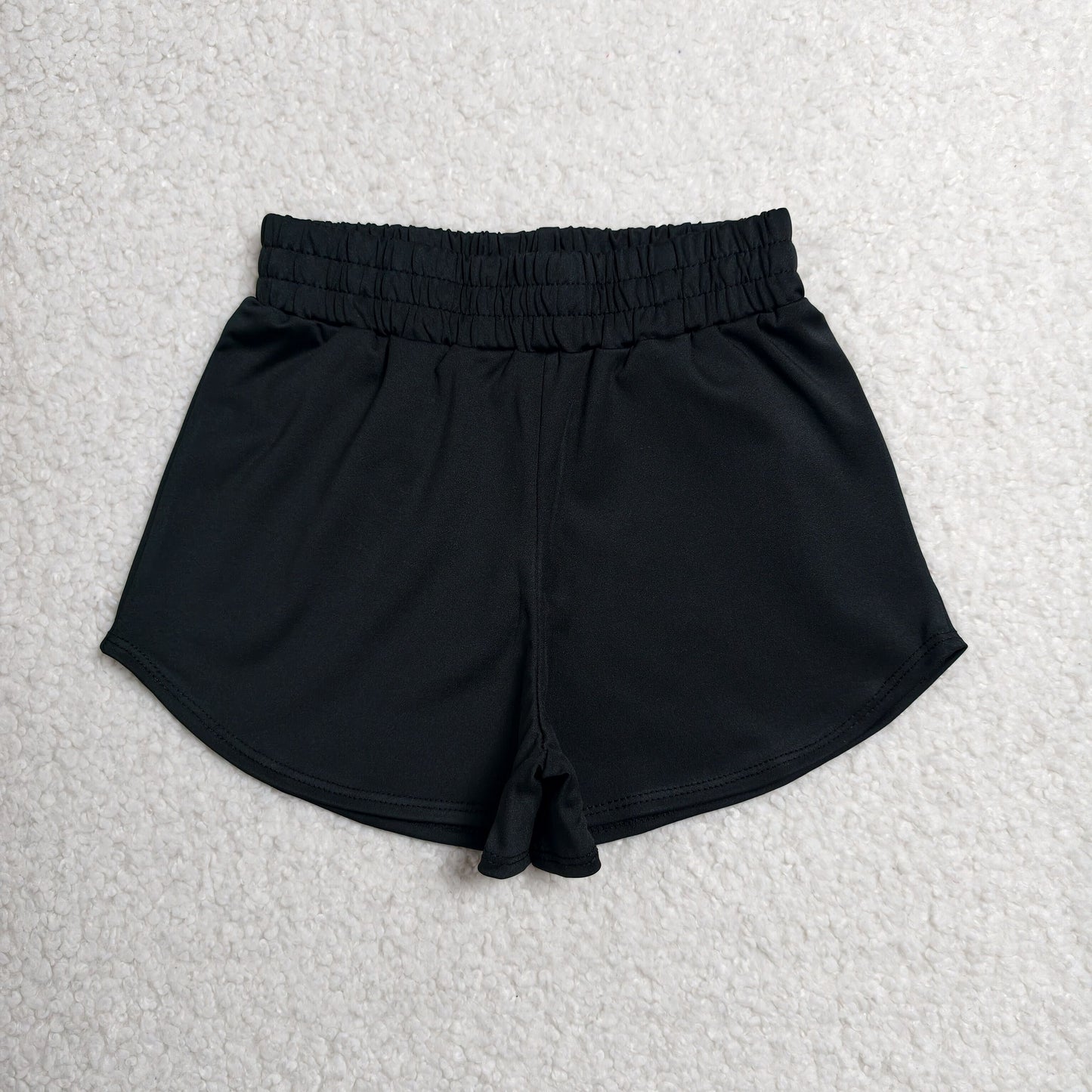 SS0896 solid black girl yoga shorts 202607 RTS