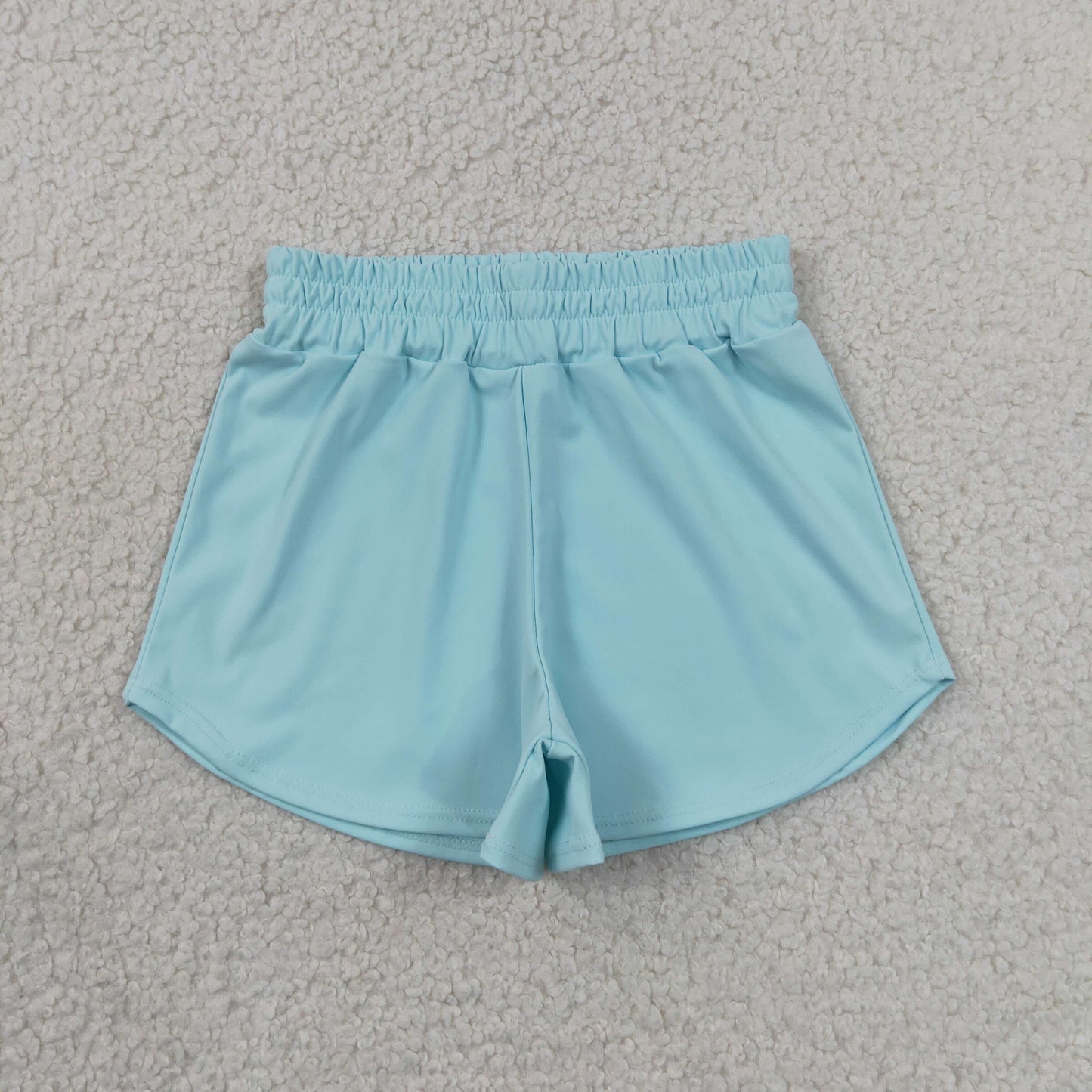 SS0898 solid Teal BLUE girl yoga shorts 202607 RTS