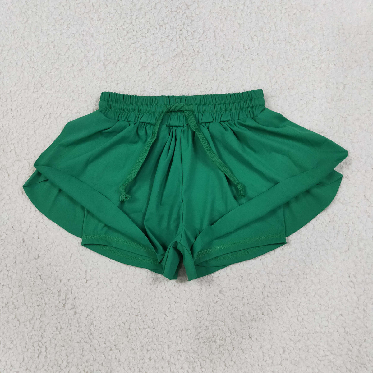 SS0938 green solid yoga girl shorts 202608 RTS