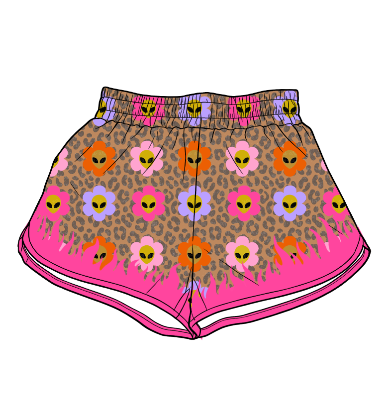 SS0945 flowers leopoad yoga adult shorts women 202619 preorder sibling