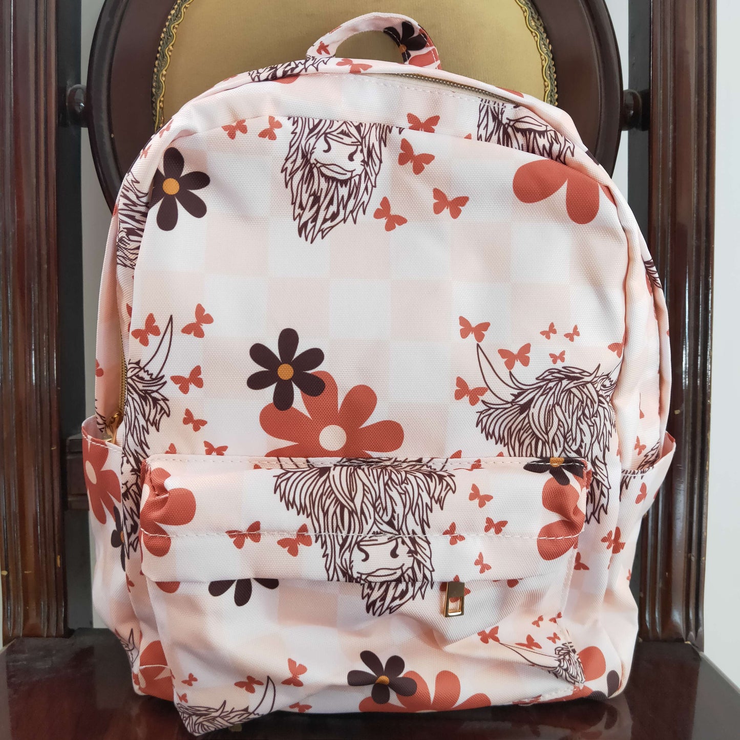 BA0074 10*13.9*4 inches western flowers backpack bag 20230520 RTS