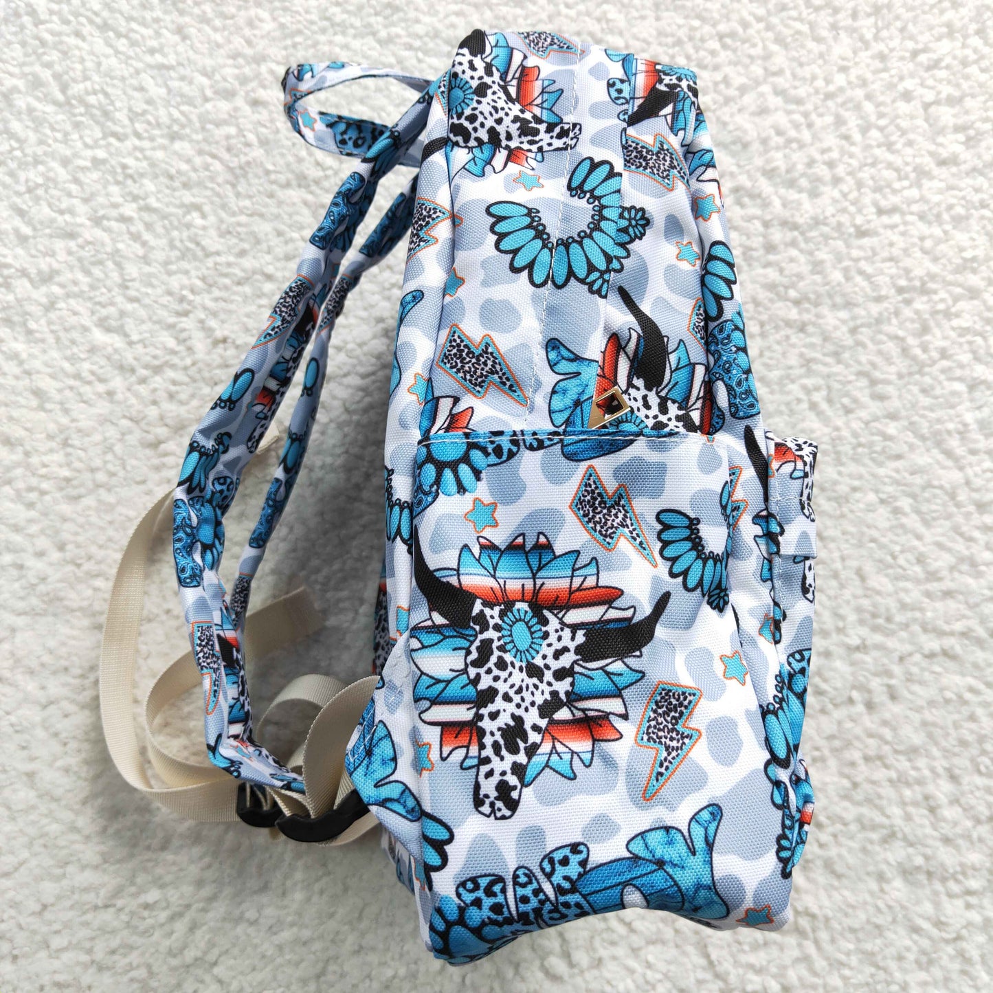 BA0076 10*13.9*4 inches western blue backpack bag 20230520 RTS