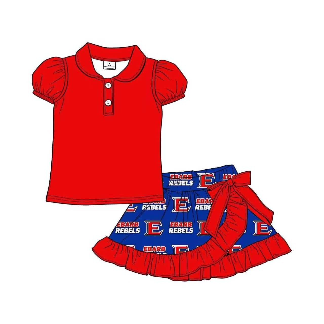 CUSTOM MOQ8 Ebarb Rebels Skort Set - cotton shirt girl outfit Skirt 202603