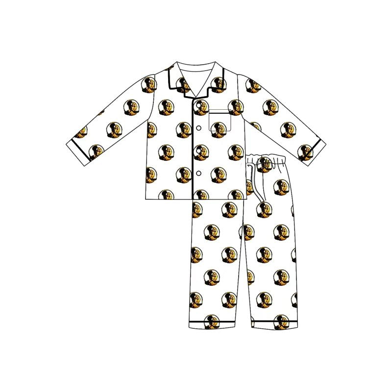 MOQ5 CUSTOM WHITE BASEHEAD LOGO silk milk pajamas boy outfit