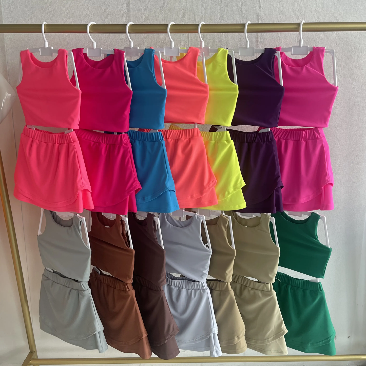 GSD2661 yoga solid color girl summer skirt outfit 202506 preorder