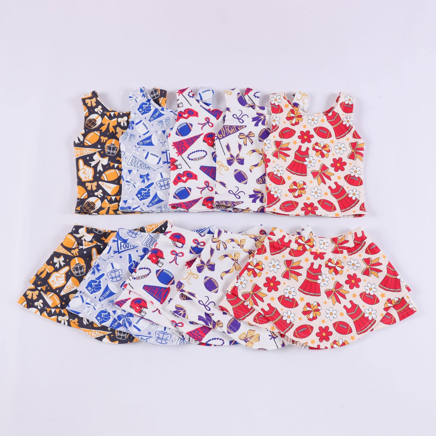 GSD2692 yoga Cheer  KC go team football girl summer skirt outfit 202506 preorder