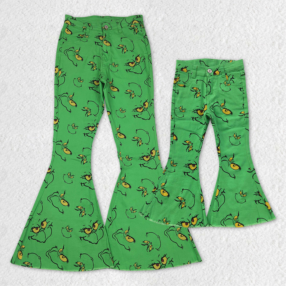 P0323 Adult mama & kids clothes grinch denim jeans 20231024 RTS