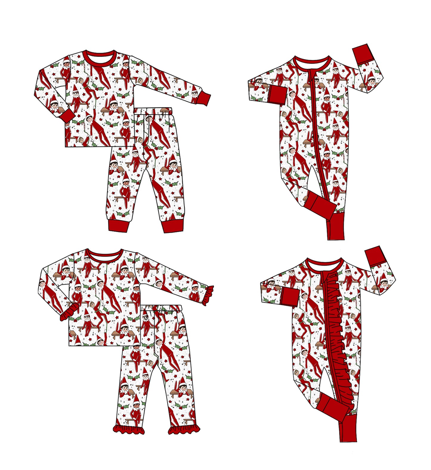 CUSTOM moq5 Christmas girl pajamas set 202508 sibling