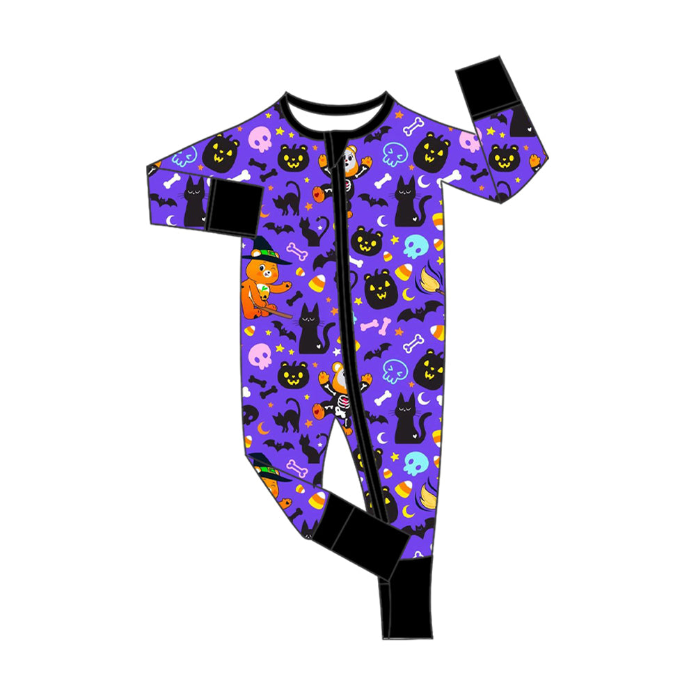 CUSTOM moq5 Bamboo 01 bear halloween boy western romper 202508 sibling