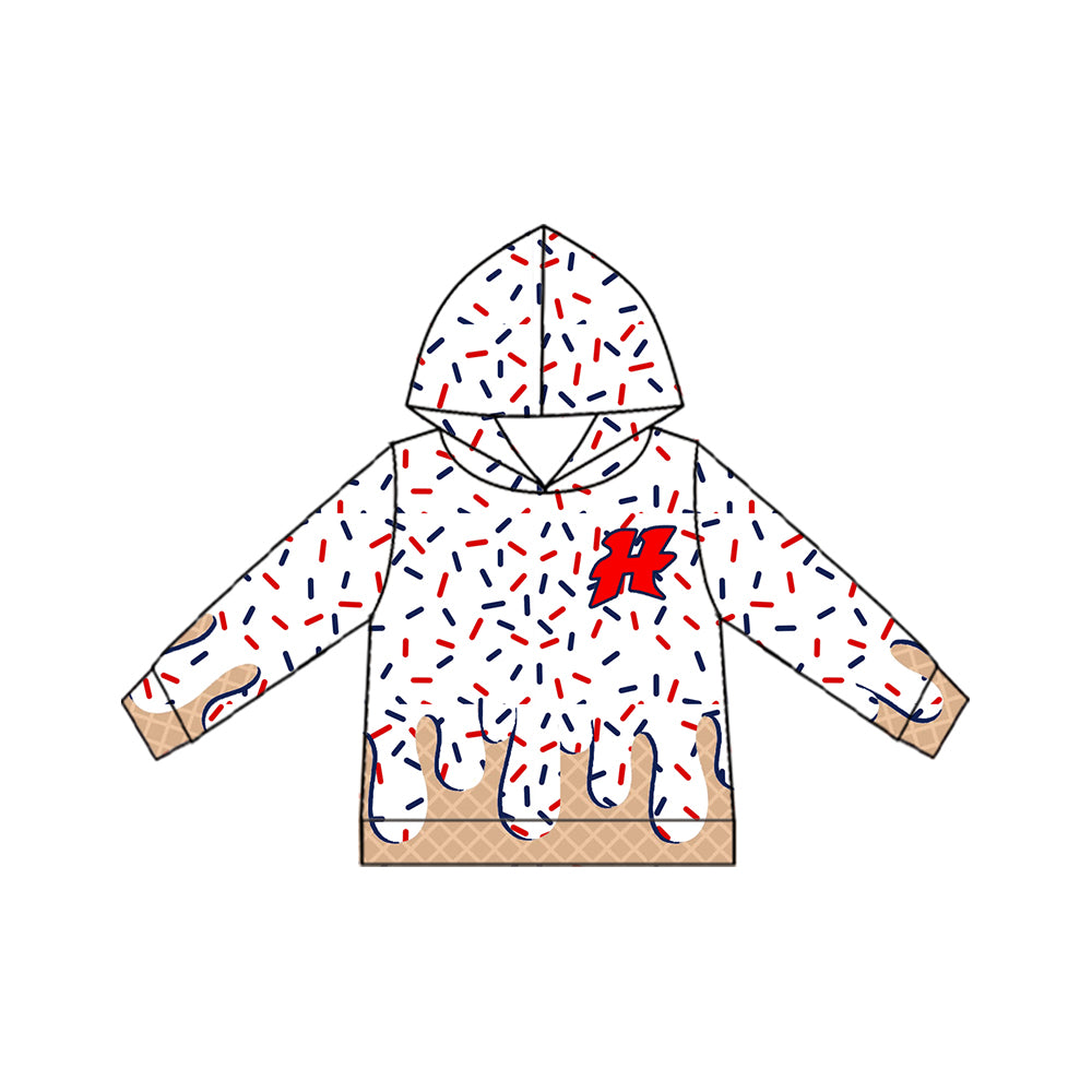 HAWKS CUSTOM hoodie pockets splatter ice cream drip KIDS clothes MOQ:3