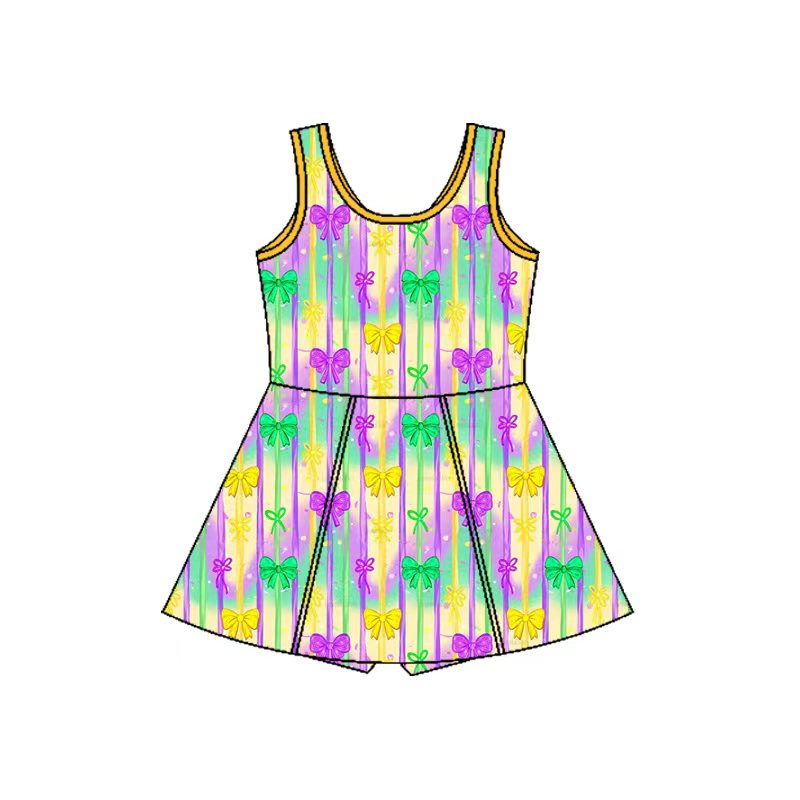 CUSTOM MOQ8 YOGA Mardi Gras girl dress 202509