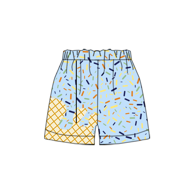 sky blue yellow MOQ3 logo CUSTOM KIDS shorts 202503