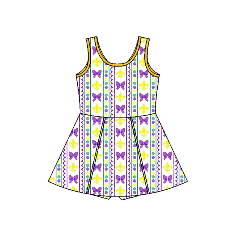 CUSTOM MOQ8 YOGA Mardi Gras girl dress 202509