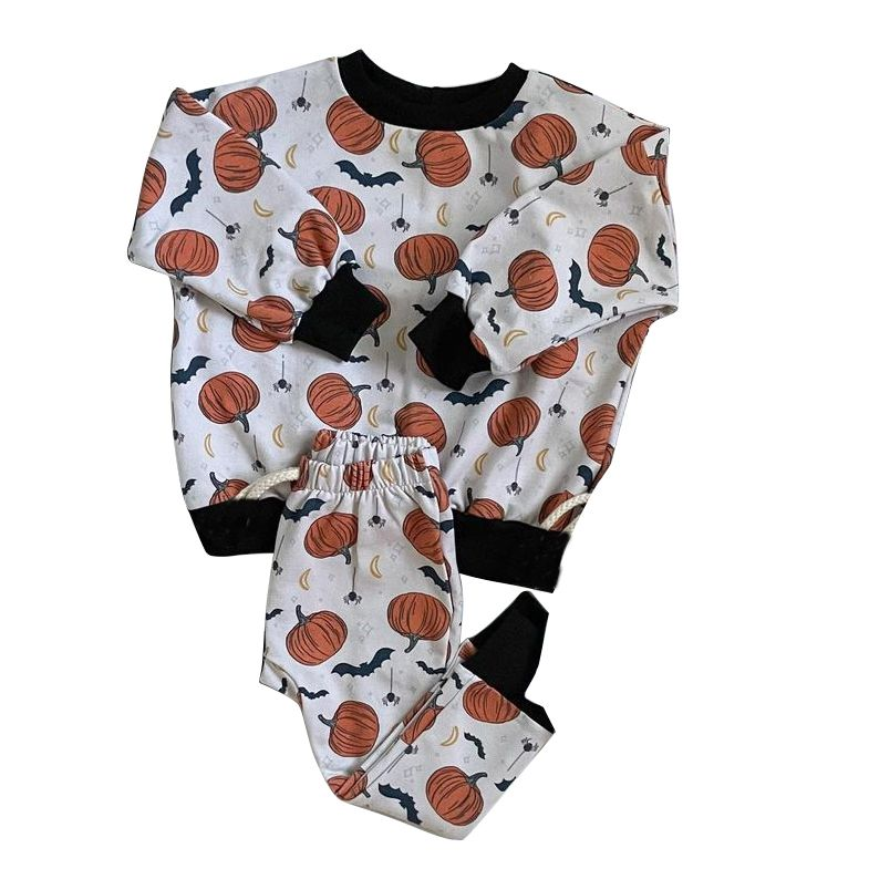 pumpkin halloween sibling BLP0787 long sleeve children boy outfit pajamas preorder 202407