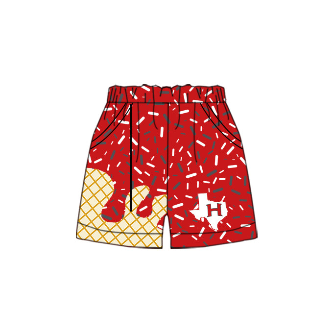 H Team MOQ3 CUSTOM KIDS splatter ice cream drip shorts 202504