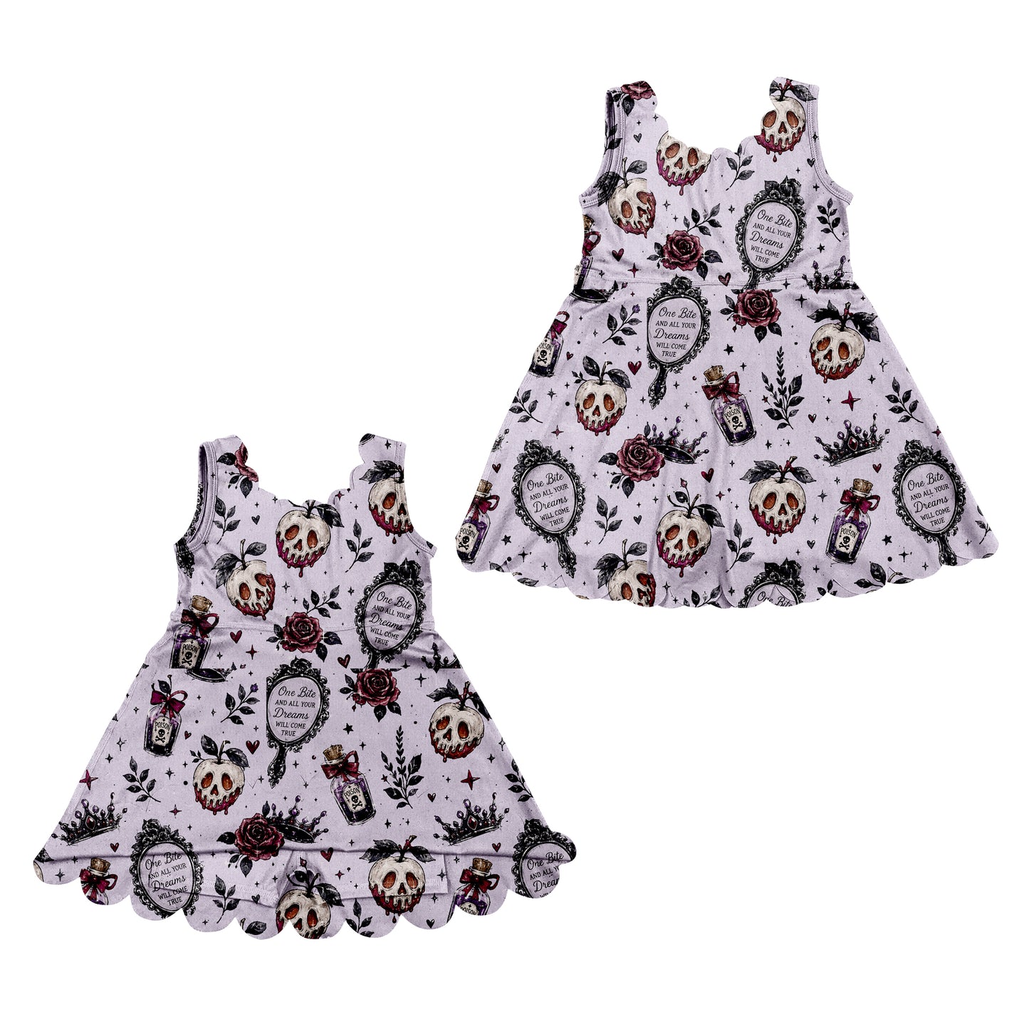 custom MOQ5 scallop Halloween cartoon Snow girl white KIDS YOGA Athletic girl dress 202607