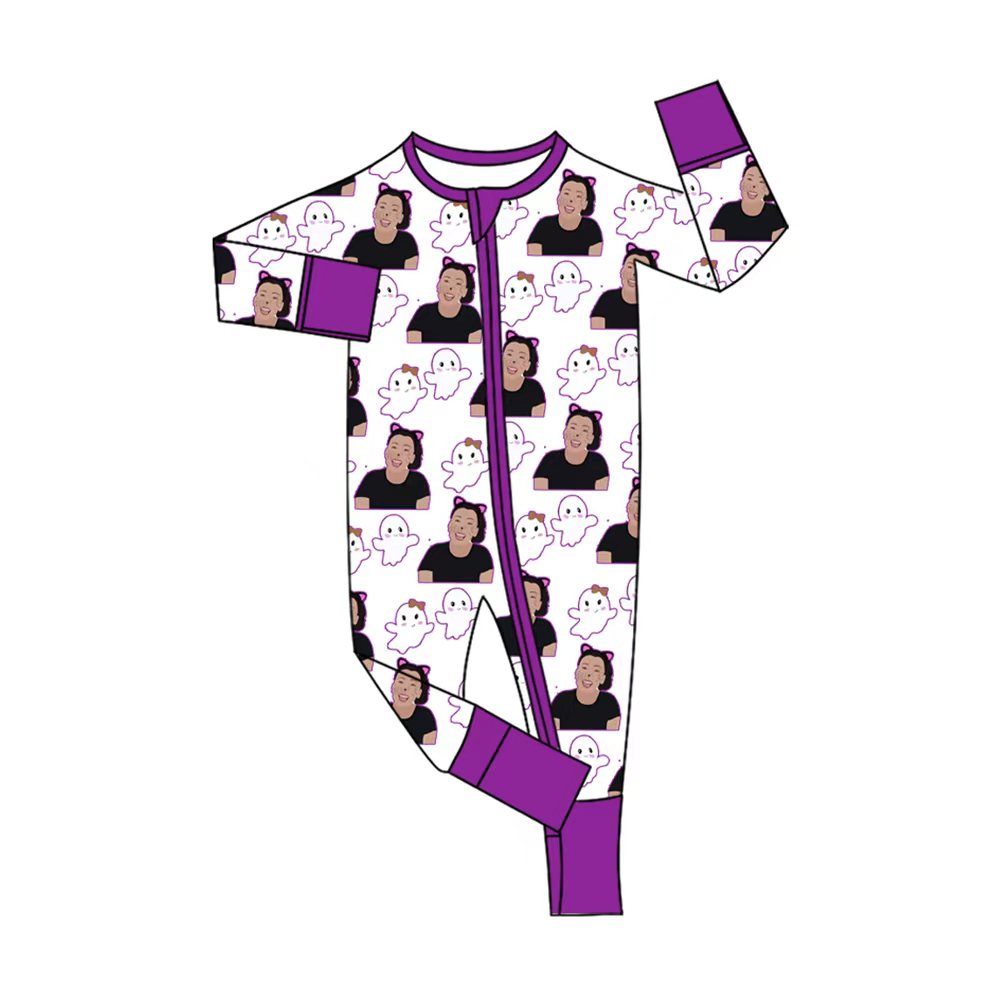 CUSTOM moq5 Bamboo 01 boo halloween boy western romper 202508 sibling