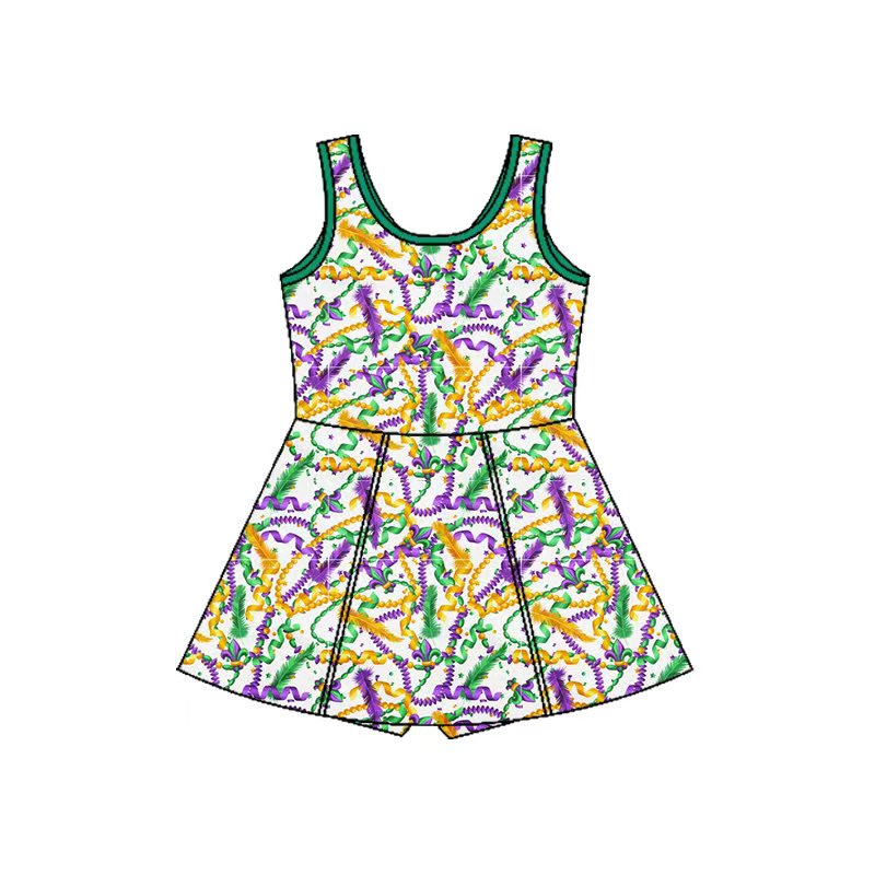 CUSTOM MOQ8 YOGA Mardi Gras girl dress 202509