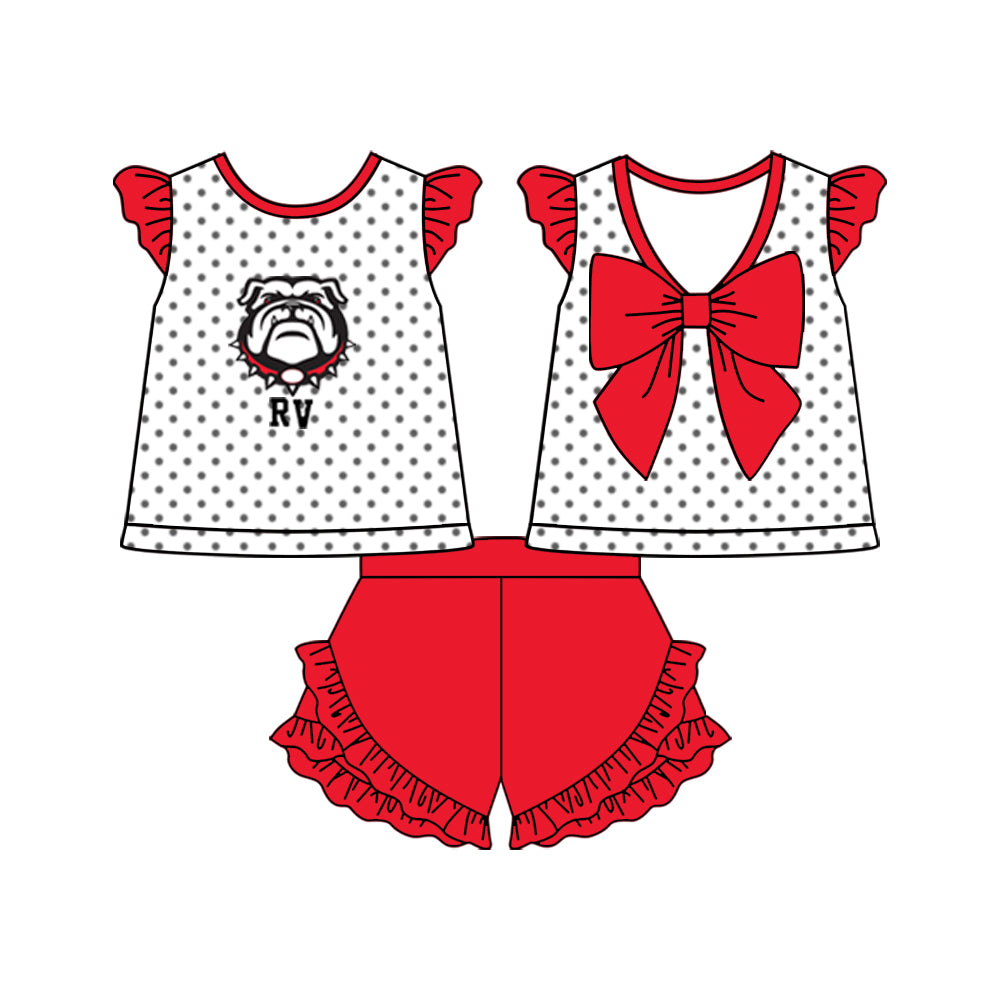 Bulldog CUSTOM football team girl clothes MOQ:3