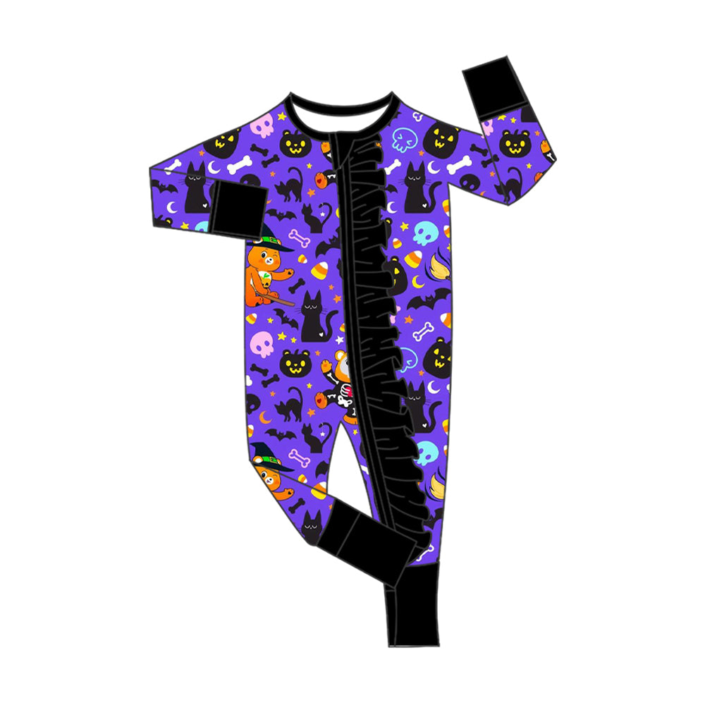 CUSTOM moq5 Bamboo 01 bear halloween girl western romper 202508 sibling