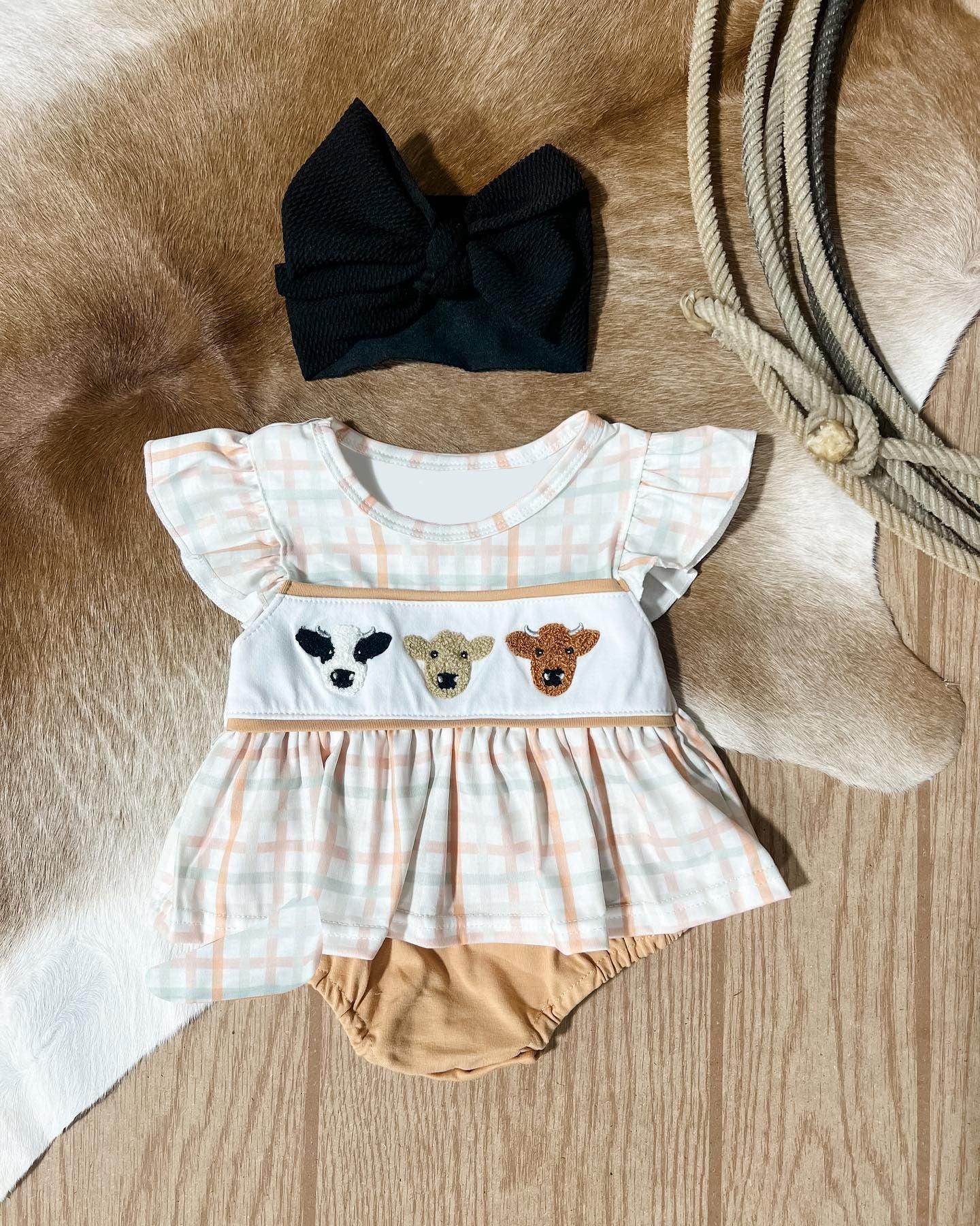 SR1633 western cow girl romper 202403 preorder