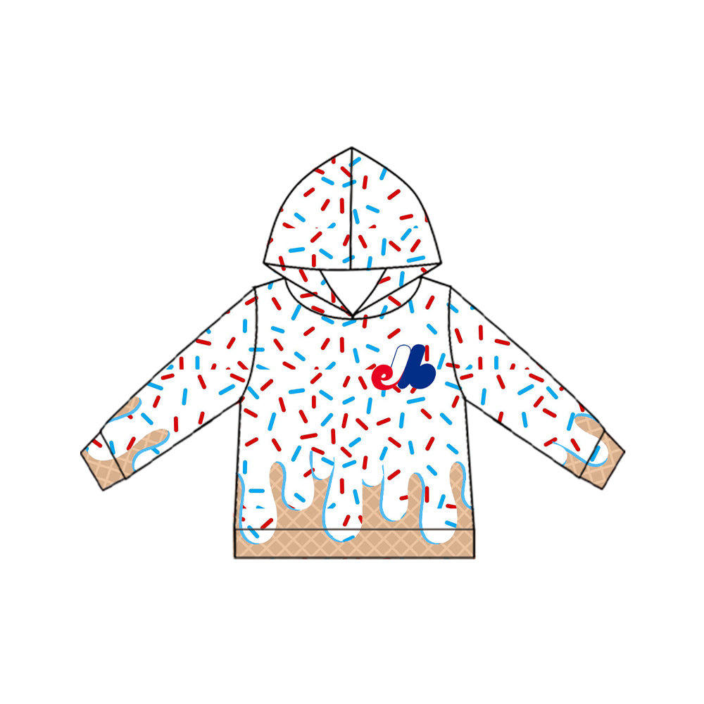 EXPOS MOQ:3 KIDS CUSTOM hoodie pockets splatter ice cream drip BOY clothes