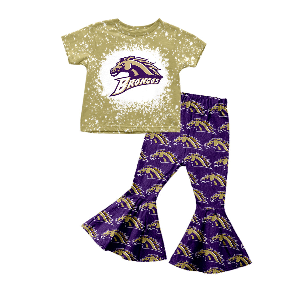 custom MOQ3 broncos football team kids outfit