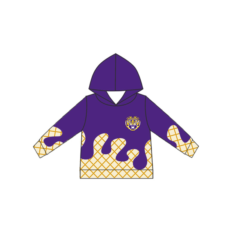 PURPLE MOQ:5 KIDS CUSTOM hoodie splatter ice cream drip BOY clothes