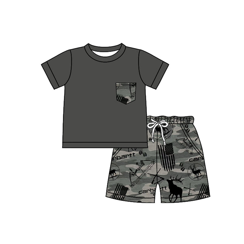 MOQ3 custom deer hunting summer boy outfit
