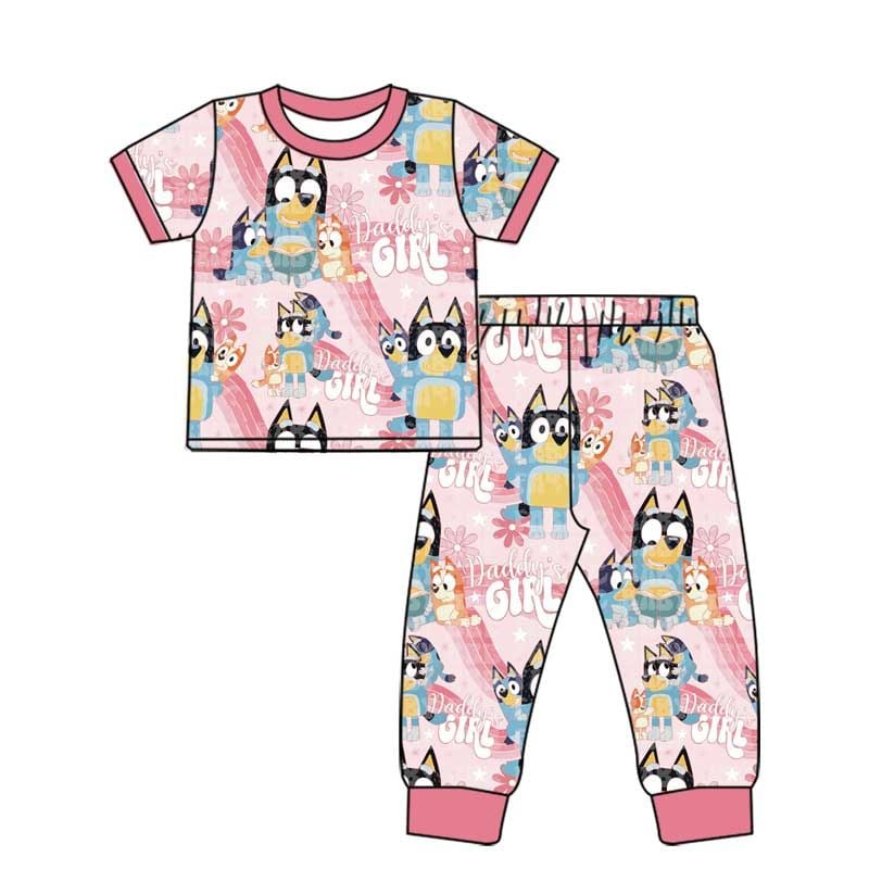 GSPO1796 daddy's girl bluey dog preorder girl pajamas outfit 202411