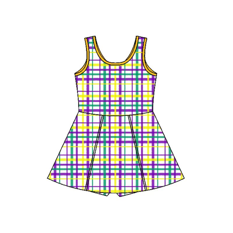 CUSTOM MOQ8 YOGA Mardi Gras girl dress 202509