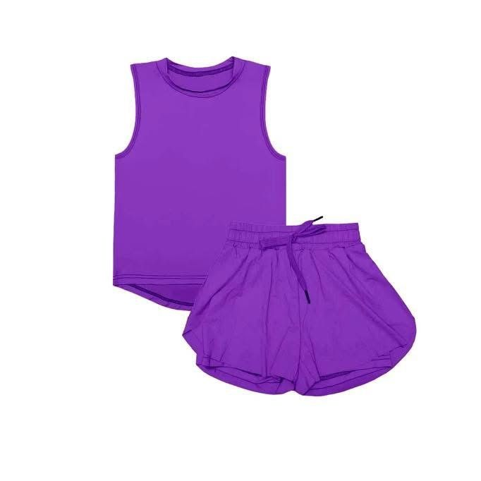 GSSO2573 组合 yoga Solid color cotton girl summer outfit 202504 preorder