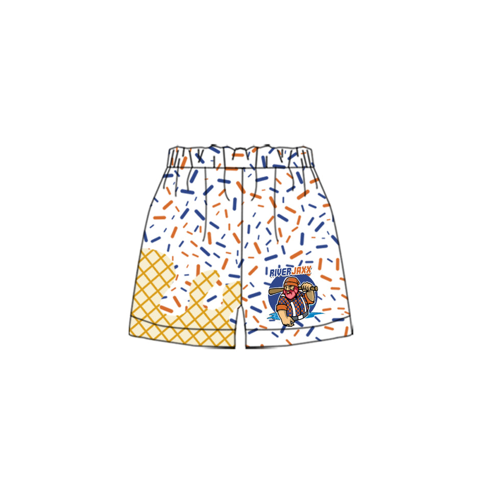 MOQ5 RiverJaxx Custom splatter ice cream drip shorts 202601