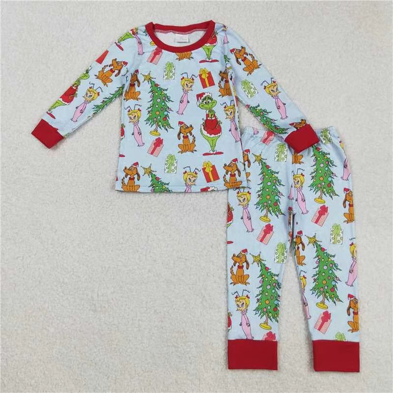 BLP1189 grinch dog Christmas boy sibling outfit 202509 RTS