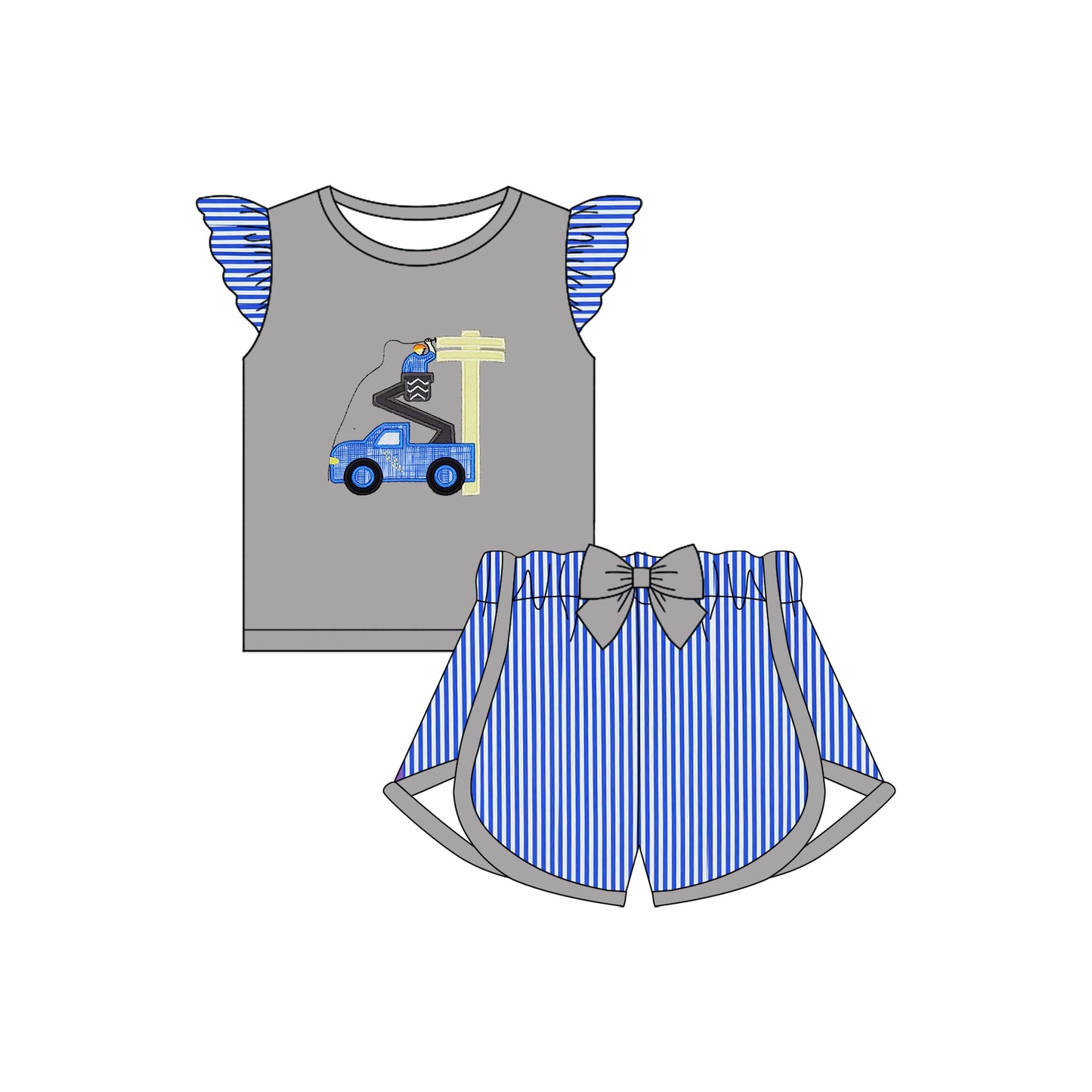 MOQ3 CUSTOM lineman engineering automobile shorts girl summer outfit 202504