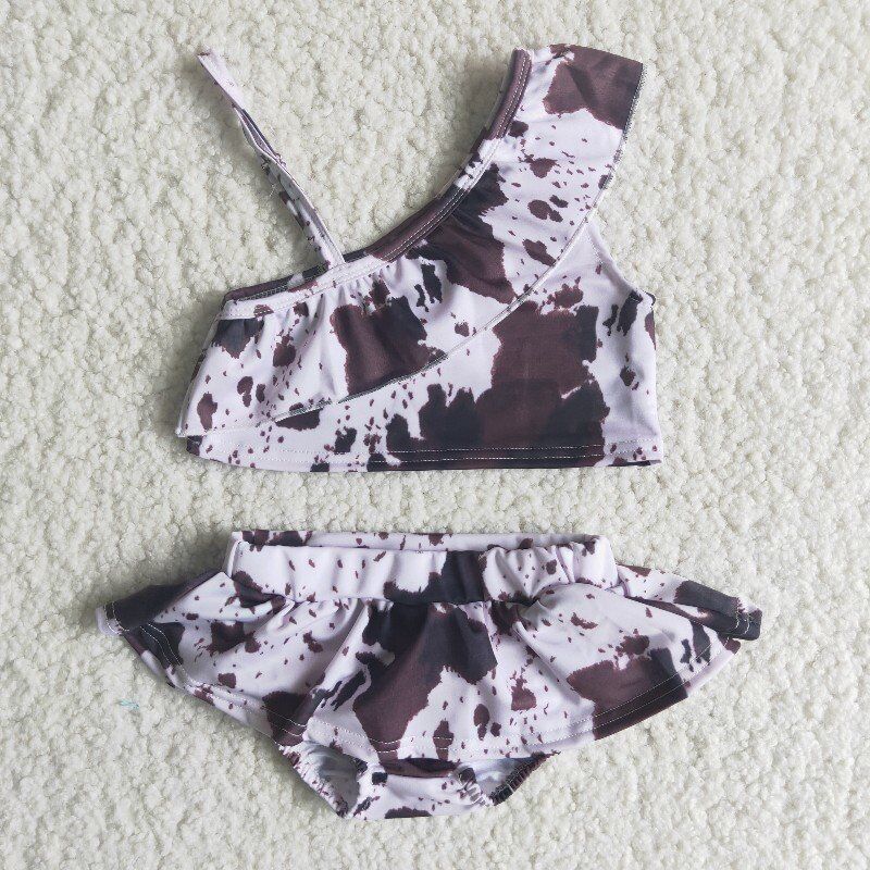 Ink pattern girl lace swimwear