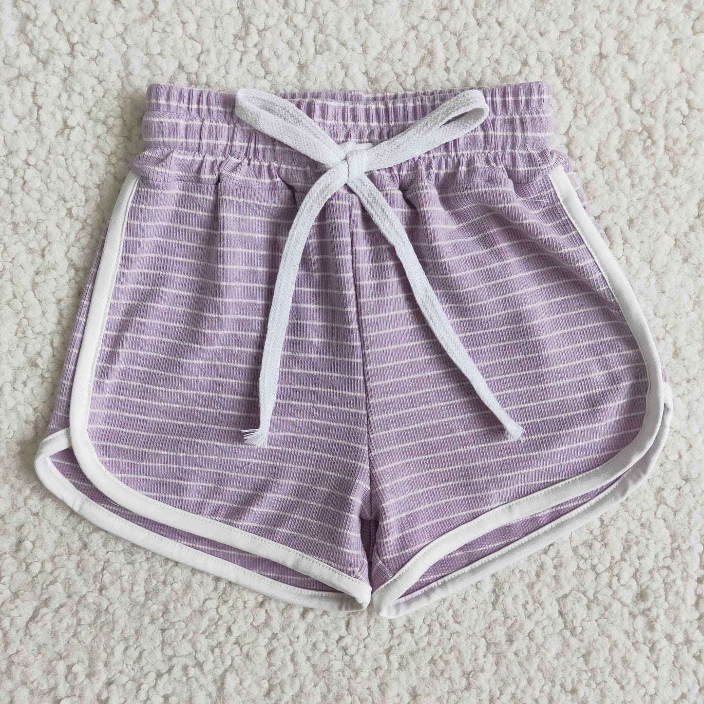 purple stripe girls cotton sports shorts 0524 RTS