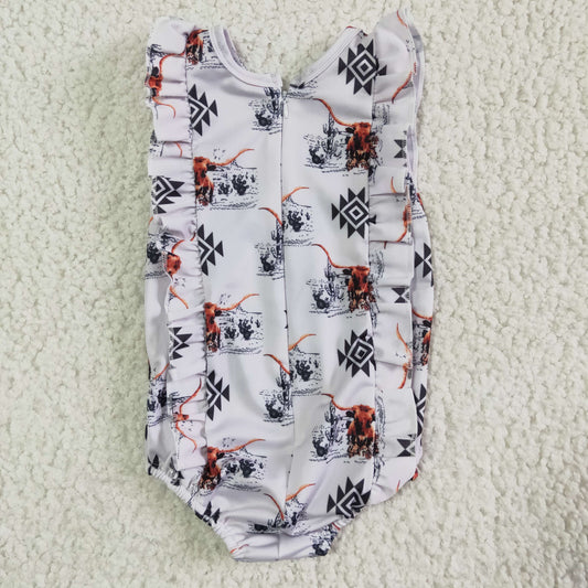 SR0044 RTS  white ruffles cow swimware swimsuit 20230221