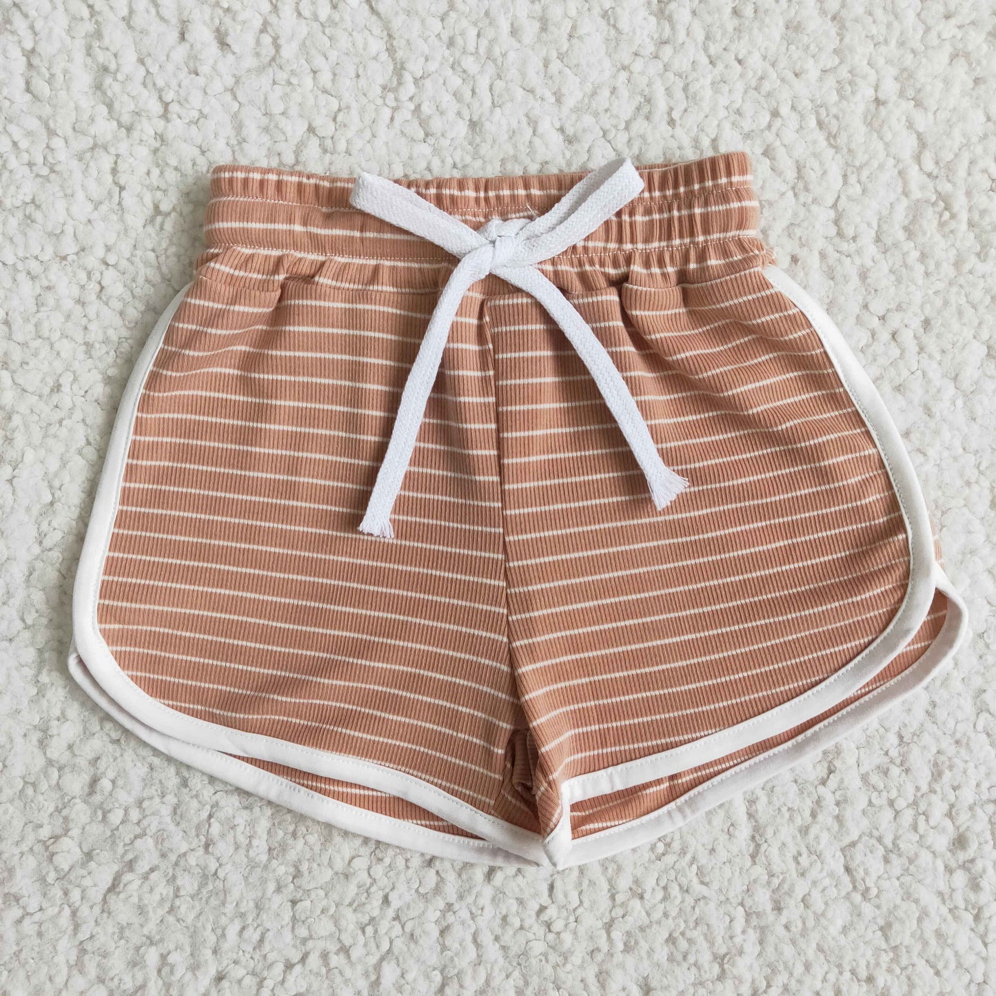 light brown stripe girls cotton sports shorts 0524 RTS