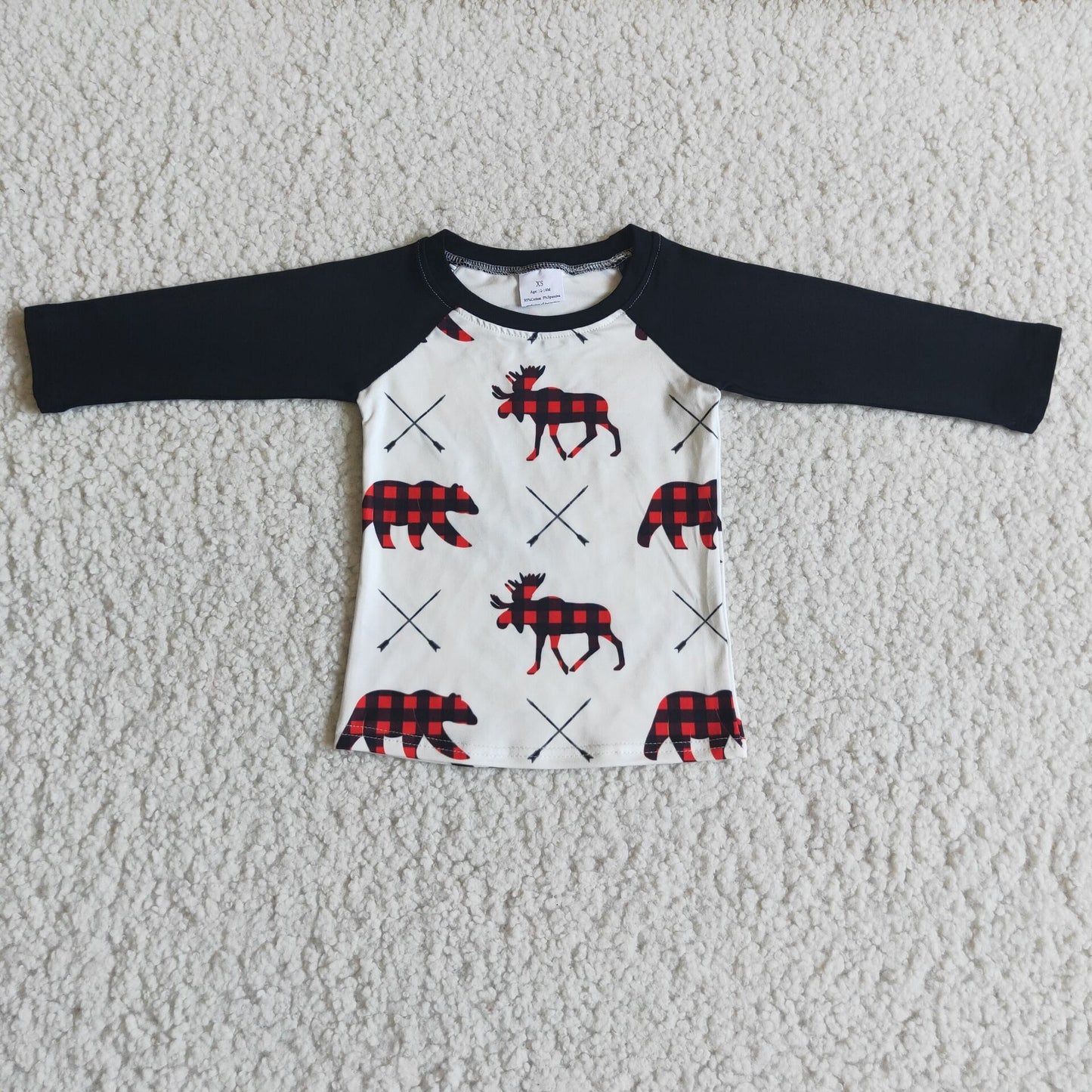 Promotion RTS 6 B6-32 Simple style boy cartoon animal raglan long sleeve top