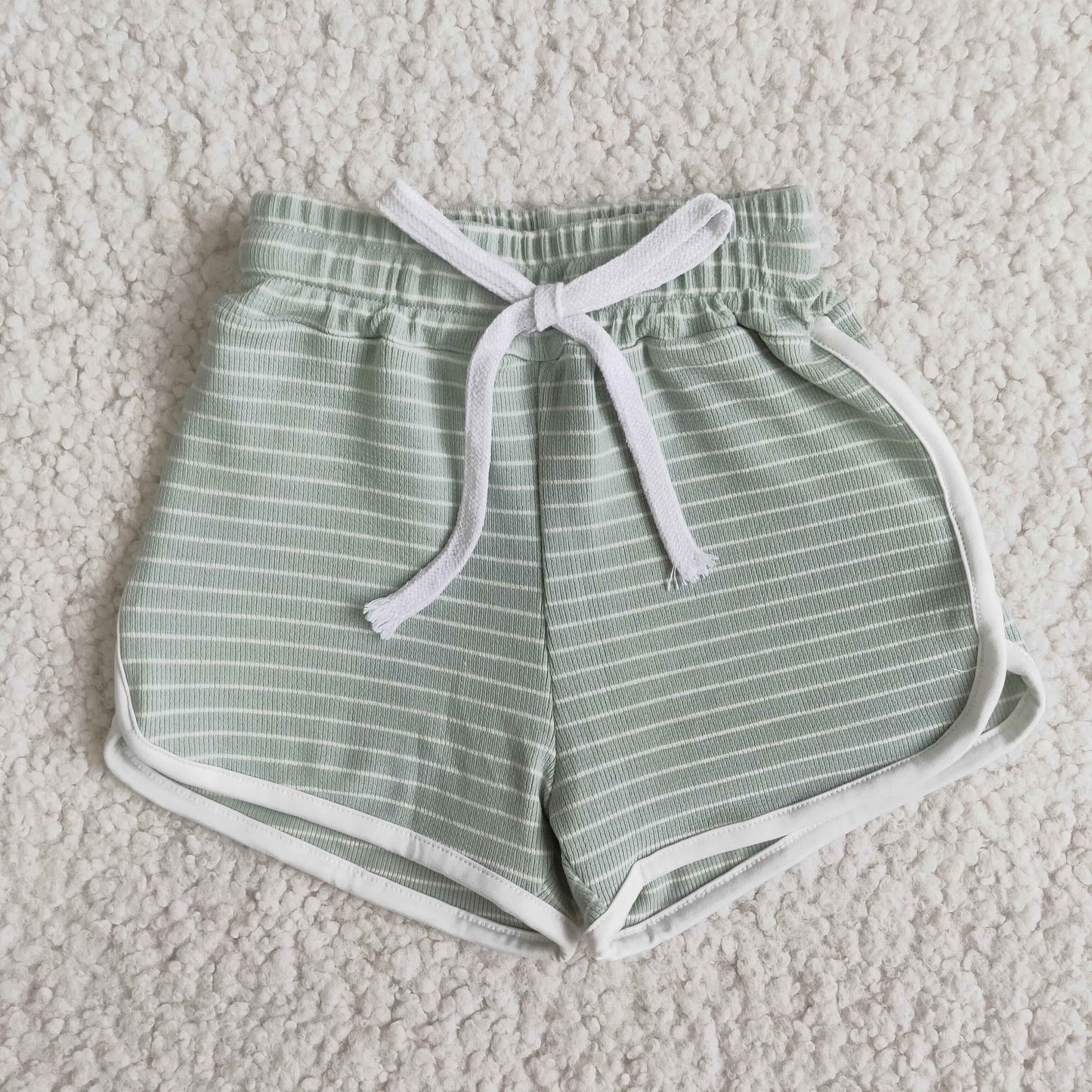 blue stripe girls cotton sports shorts 0124