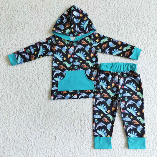 promotion BLP0055 blue cartoon long sleeve Hoodie boy outfit dinosaur 20230623 RTS