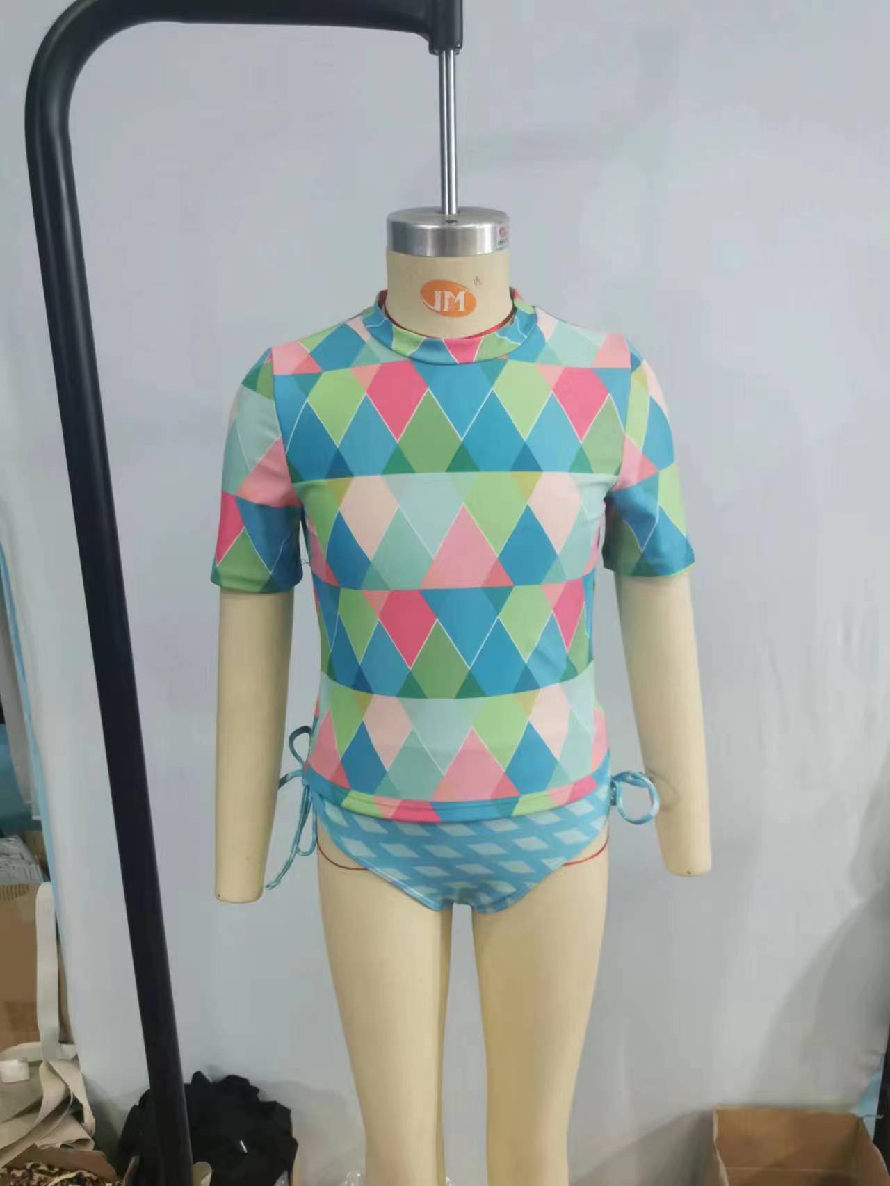 S0114 swimwear rhombus swimsuit 20230412 RTS