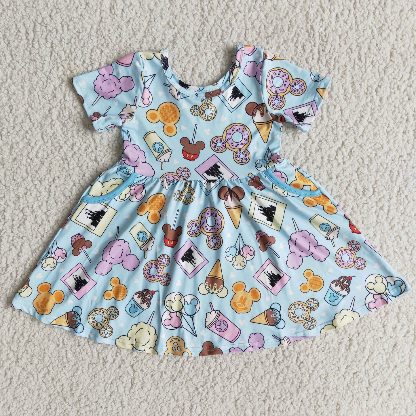 promotion RTS D6-5 cartoon mouse drink cup blue short sleeve dress 20230224 RTS
