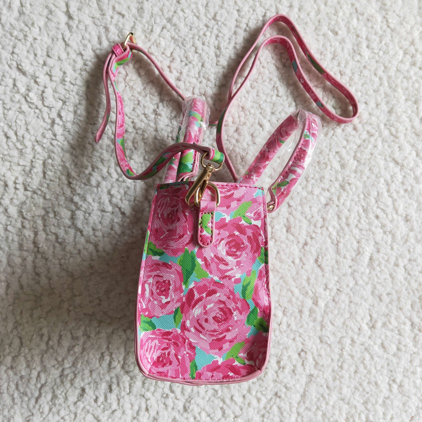 RTS 13.5CM*9CM*14CM baby Bag pink rose floral bag 0917