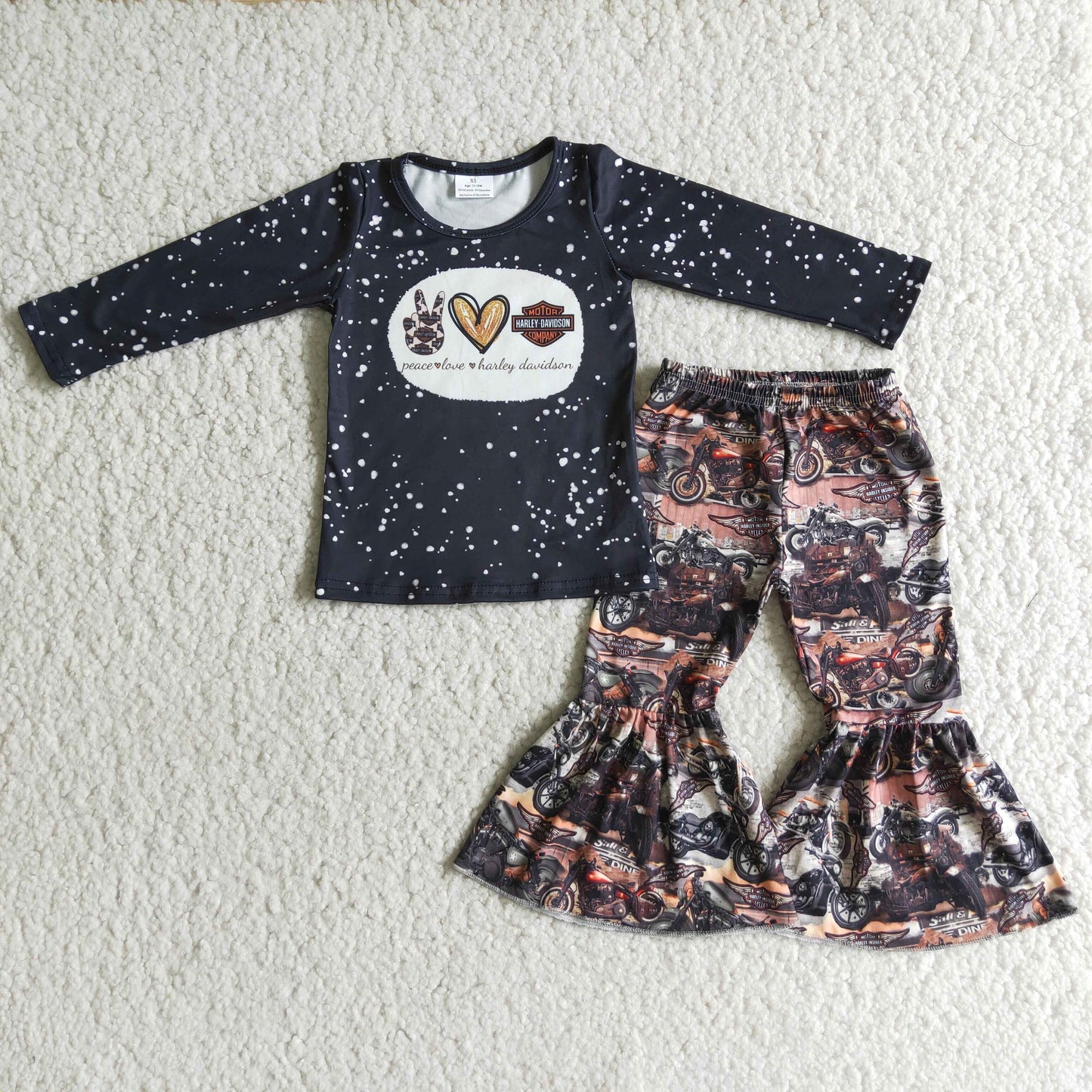 promotion RTS 6 C10-40 love western print team print bell bottom long sleeve Team outfit RTS