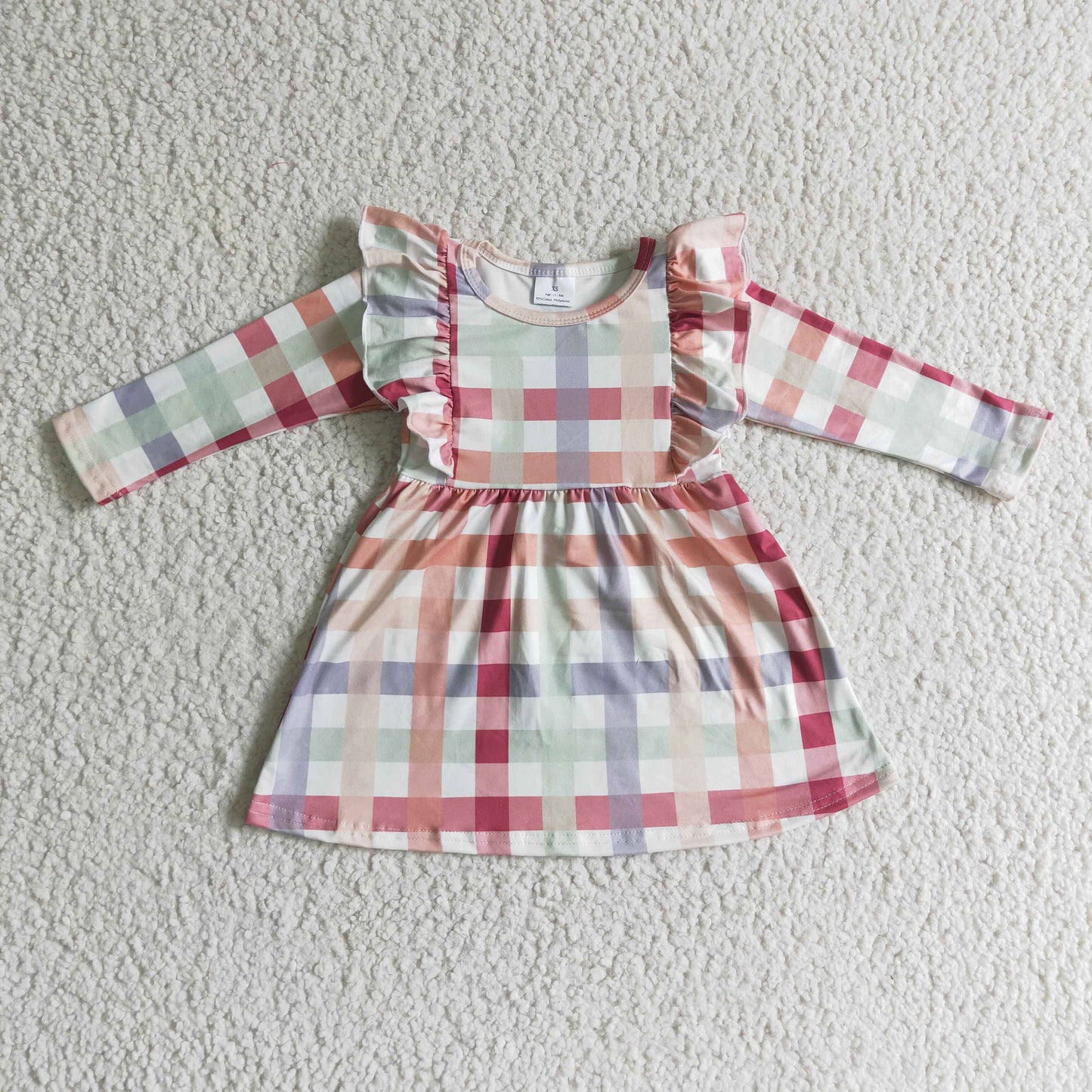 GLD0117 RTS plaid girl girl bubble dress