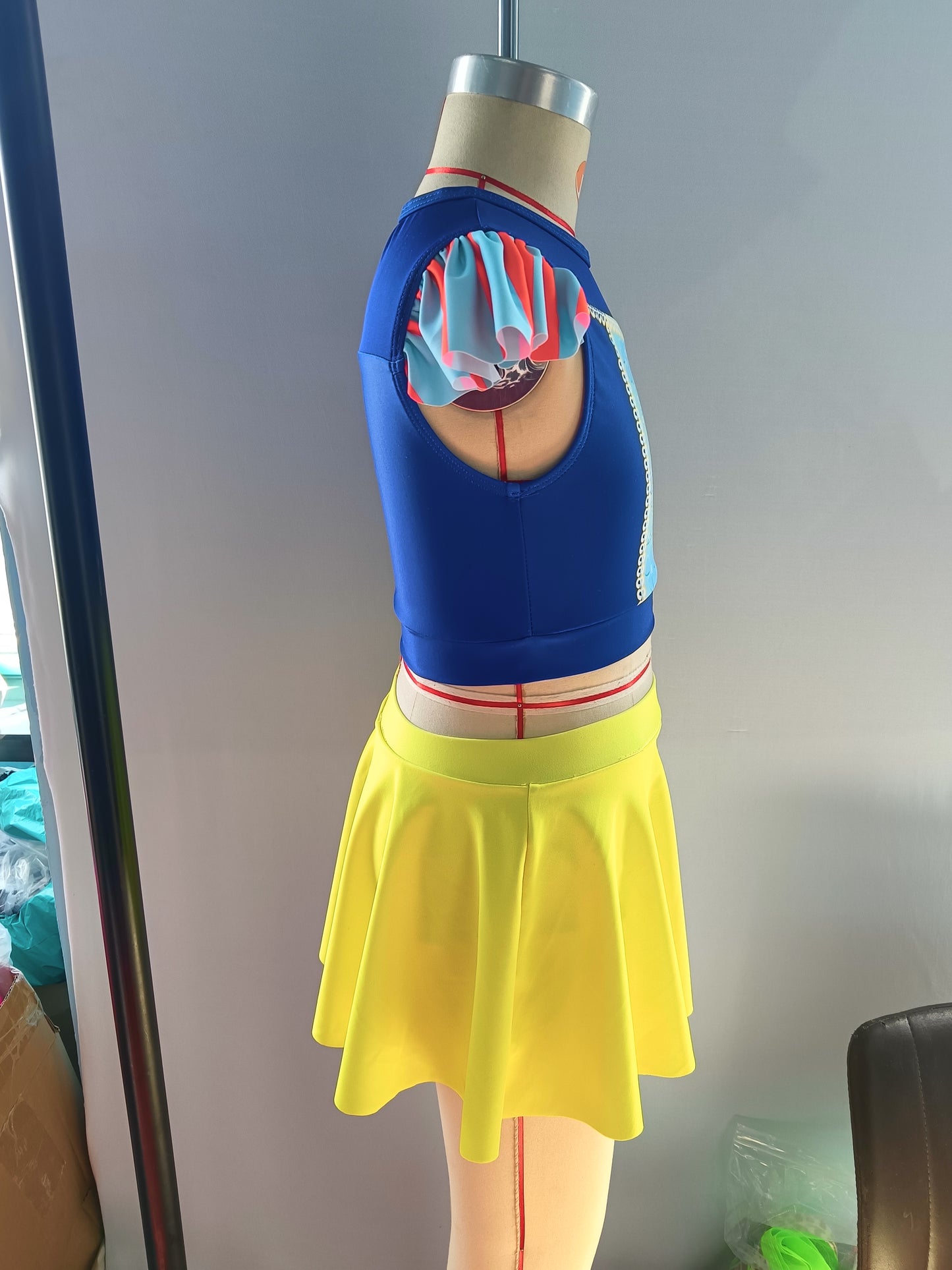 S0144 cartoon princess snow bathing suit purple ruffle girl swimwear 20230520 RTS