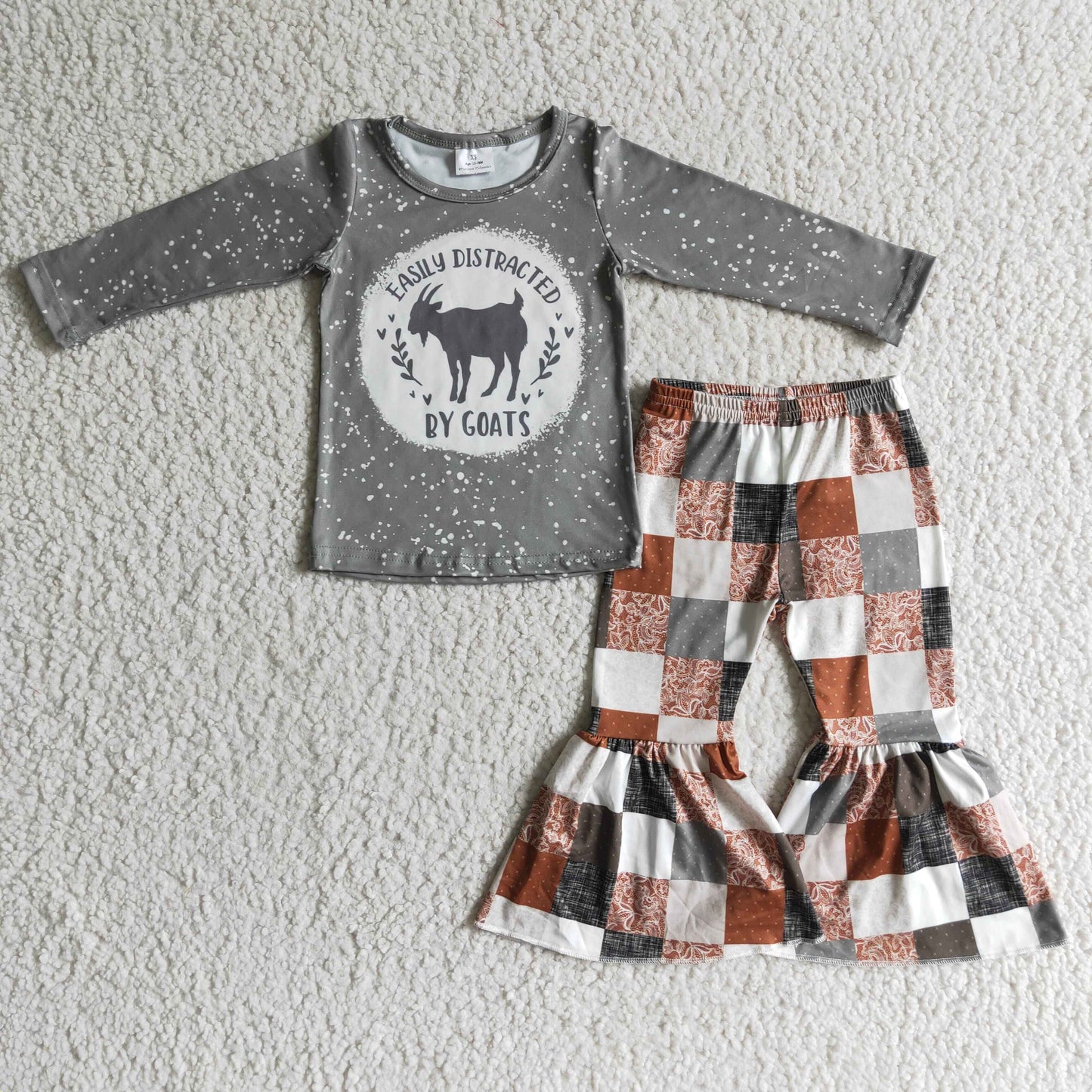 promotion 6 A28-4 RTS GOAT long sleeve bell bottom pants girl outfit 20231113