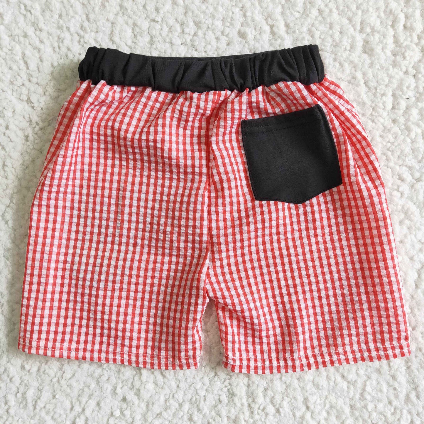 A2-11 cartoon pink plaid mouse bow boy swimming trunk 0326